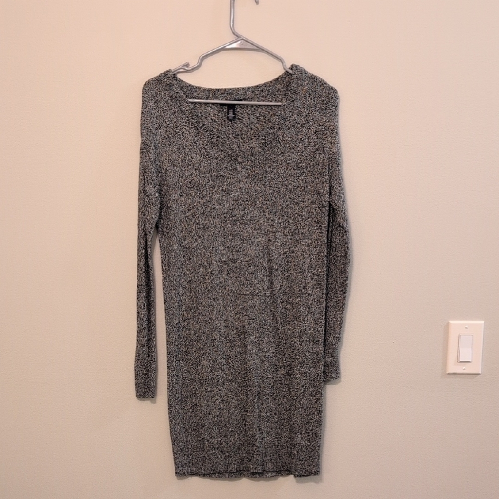 GAP Black and White Marled Knit Sweater Dress